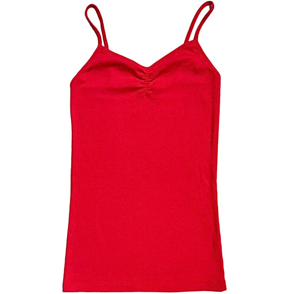 No Boundaries Size S (3-5) Red Solid Ribbed Tank